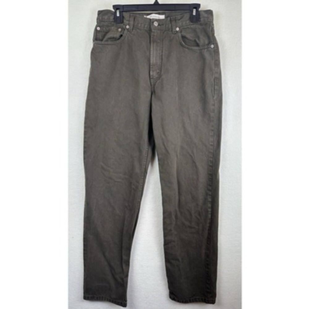 Levis 550 Jeans Relaxed Fit Mens 32x32 Olive Green Denim Tapered Leg Cotton